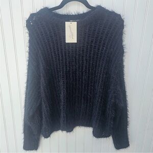 Black fuzzy Knit Sweater